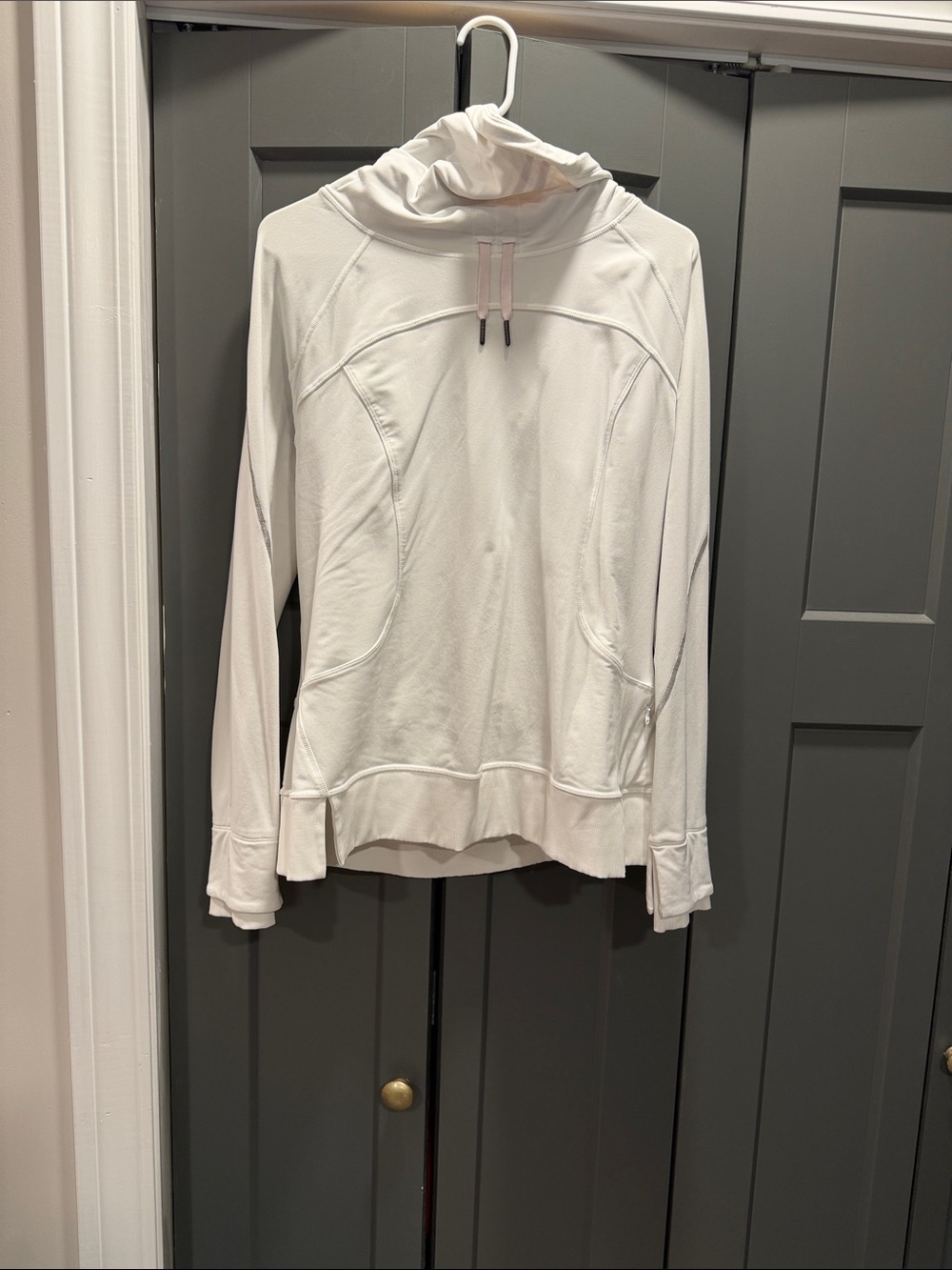 lululemon athletica White Cowl Neck Lightweight Hoodie